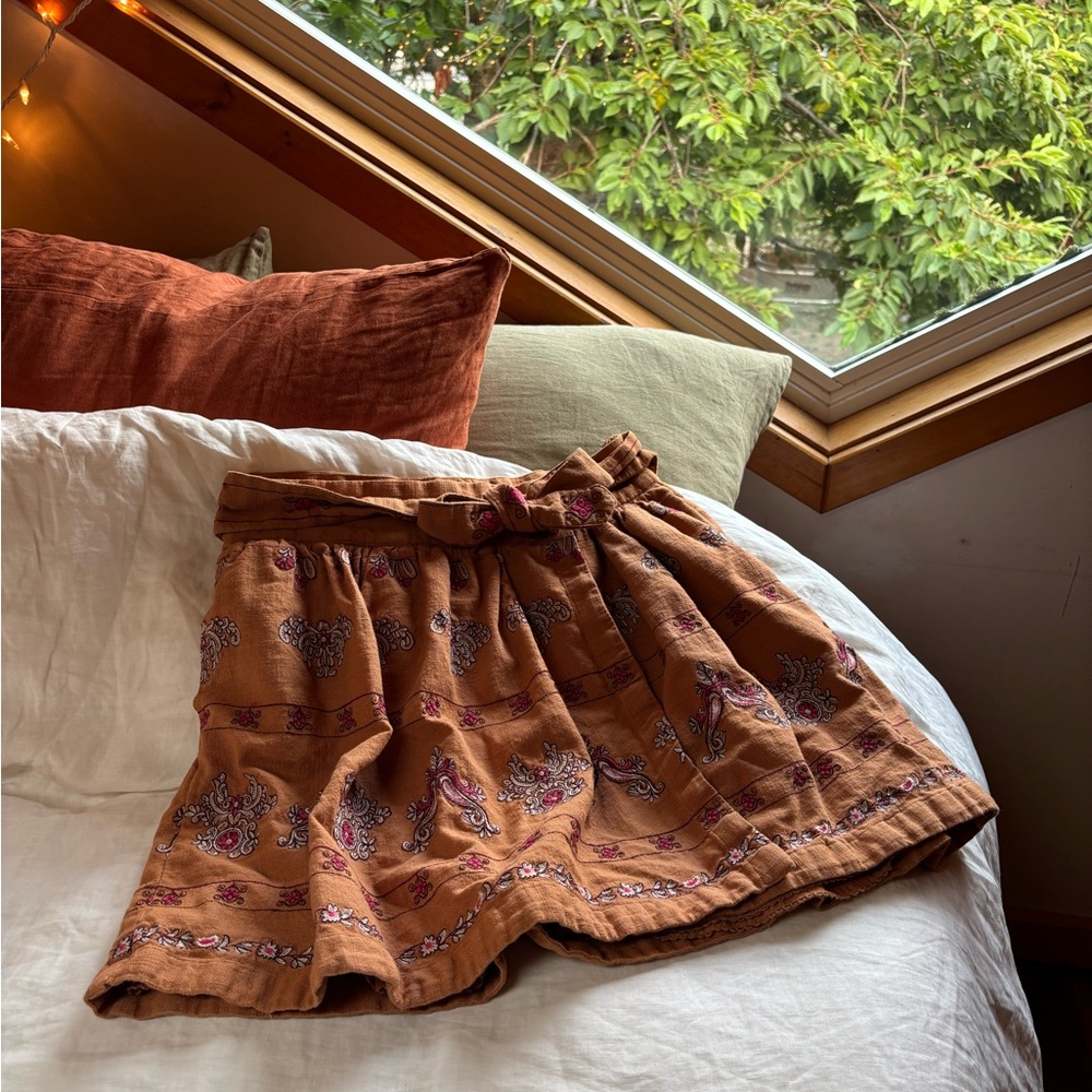 Anthropologie Bohemian Pumpkin Orange Skirt